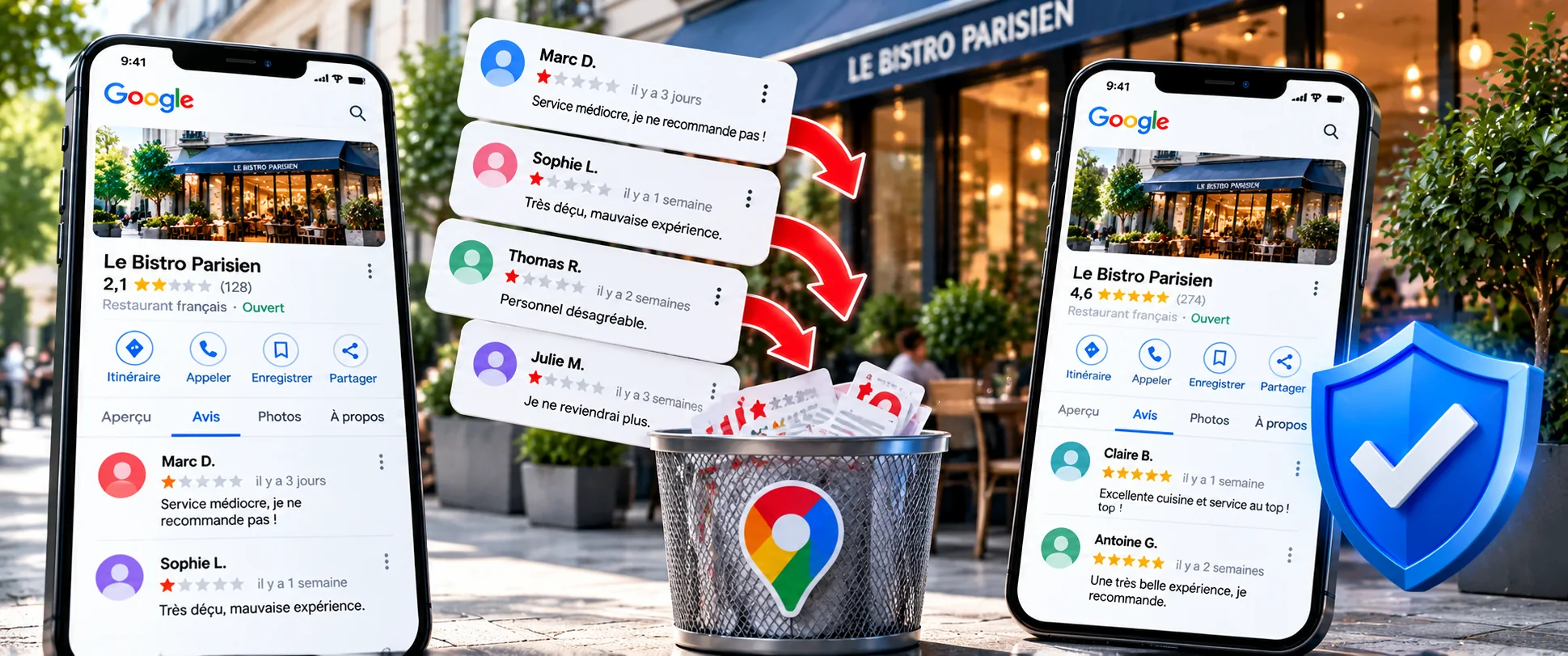 Les avis Google négatifs peuvent influencer la confiance des clients et l’image d’un établissement.