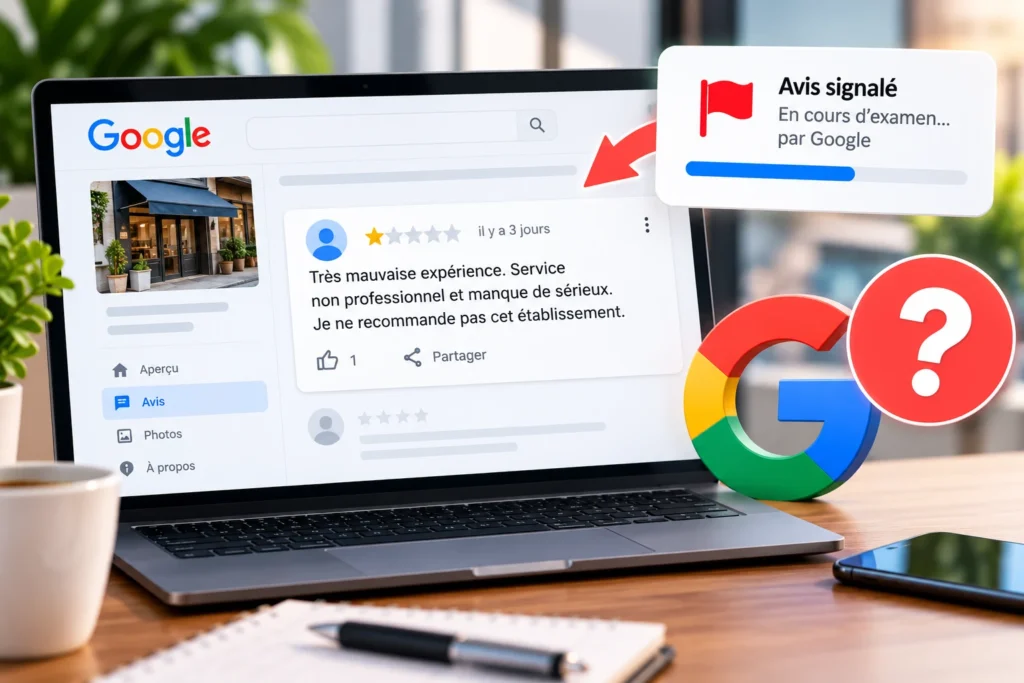 Avis Google toujours visible après un signalement : que faire ?