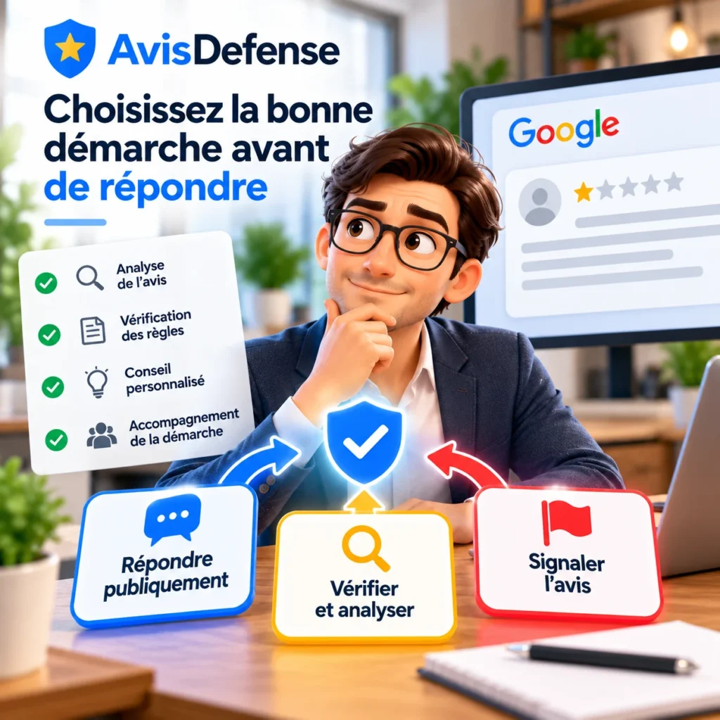 AvisDefense : choisissez la bonne démarche avant de répondre à un avis Google