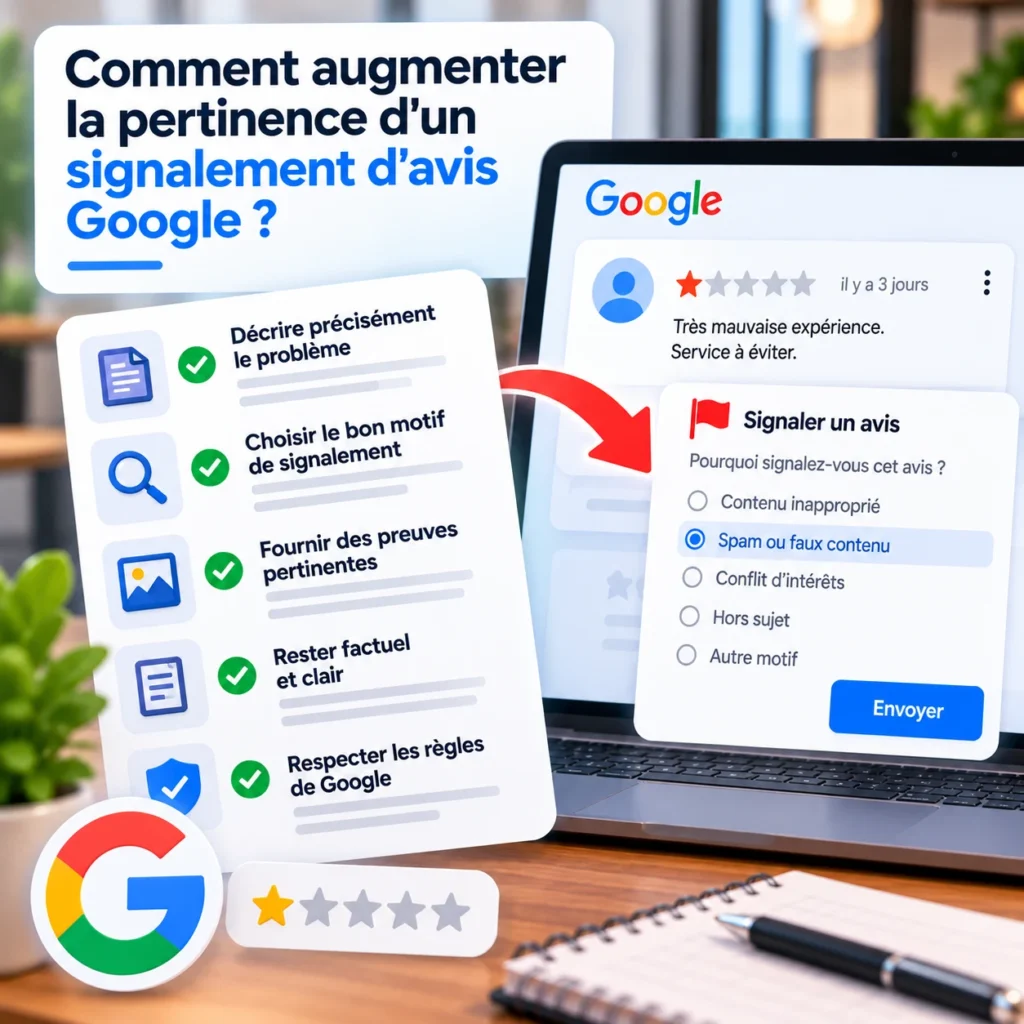 Comment augmenter la pertinence d’un signalement d’avis Google