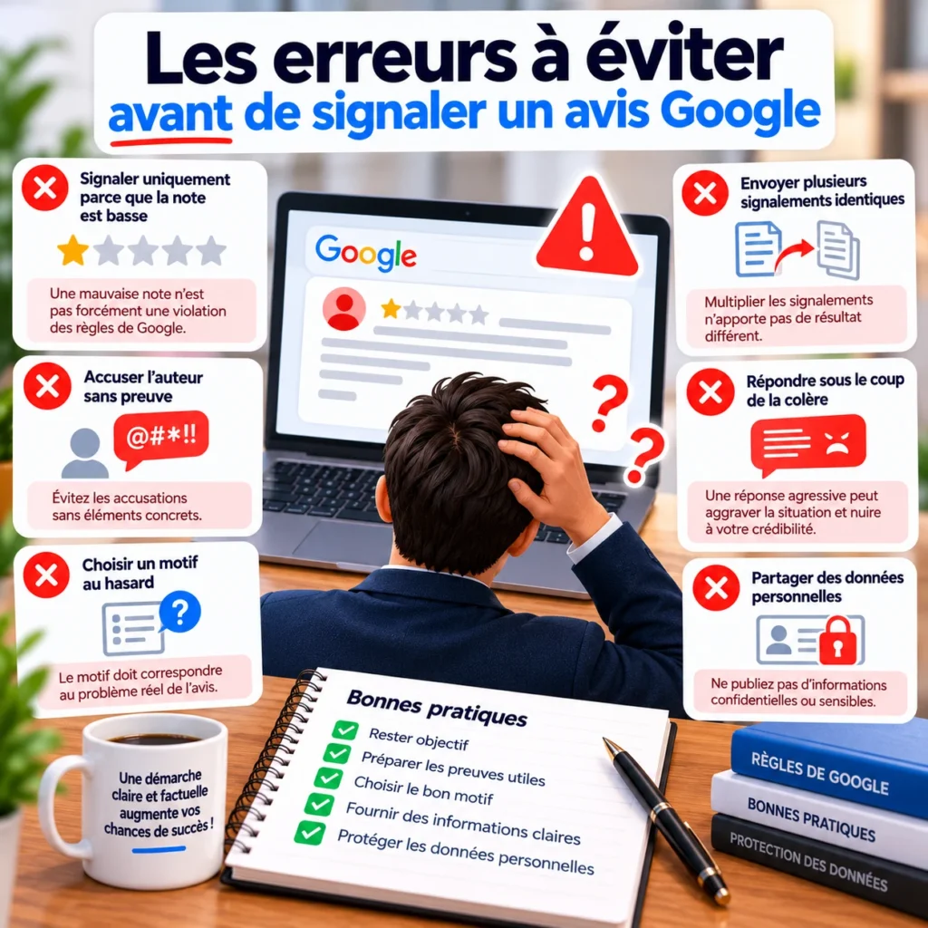 Les erreurs à éviter avant de signaler un avis Google
