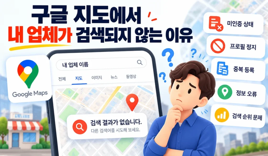 구글 지도에서 내 업체가 검색되지 않는 이유