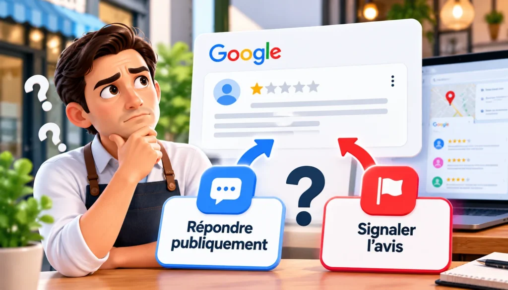 Répondre à un avis Google avant de le signaler : comment choisir la bonne démarch