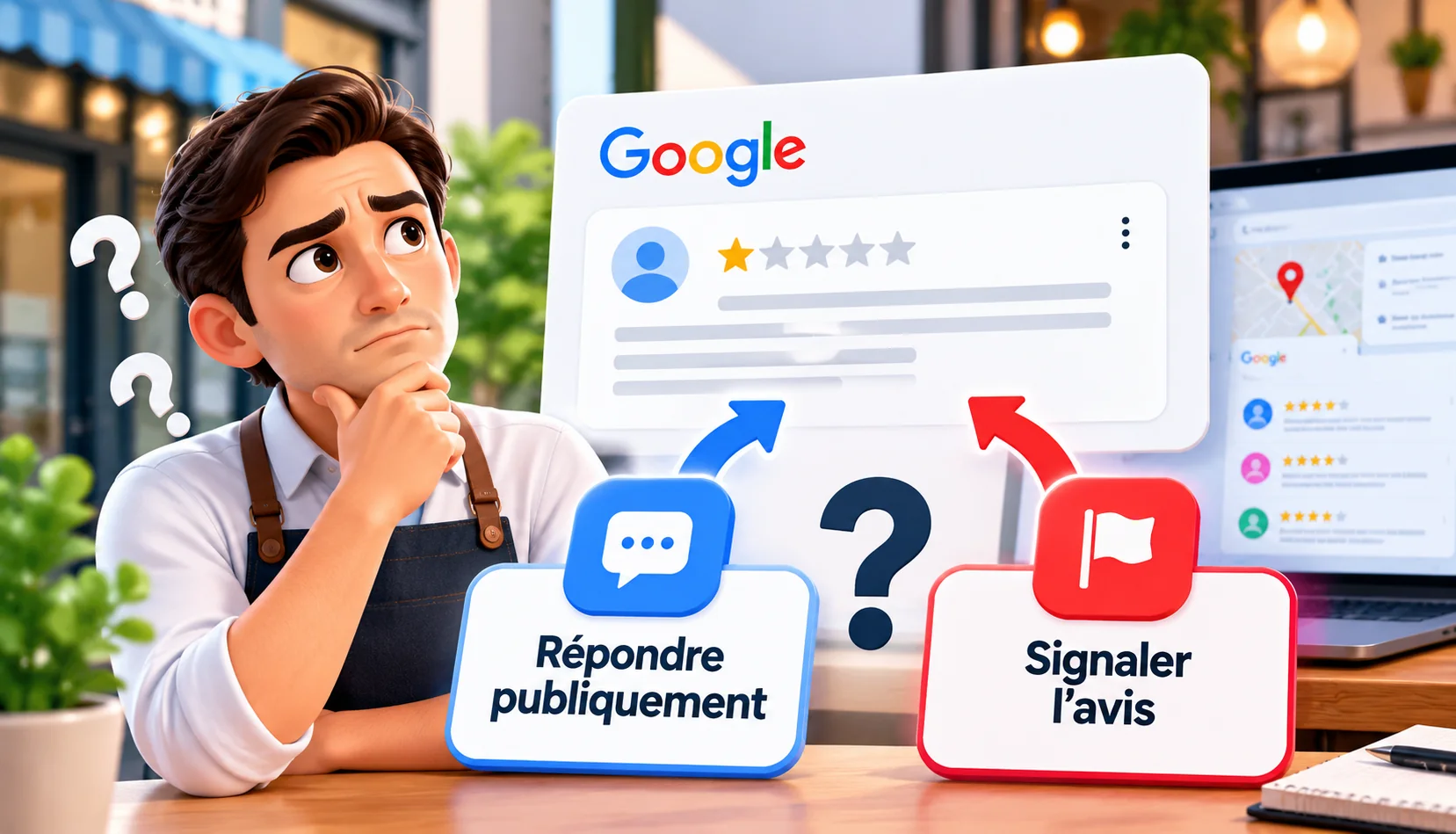 Répondre à un avis Google avant de le signaler : comment choisir la bonne démarch